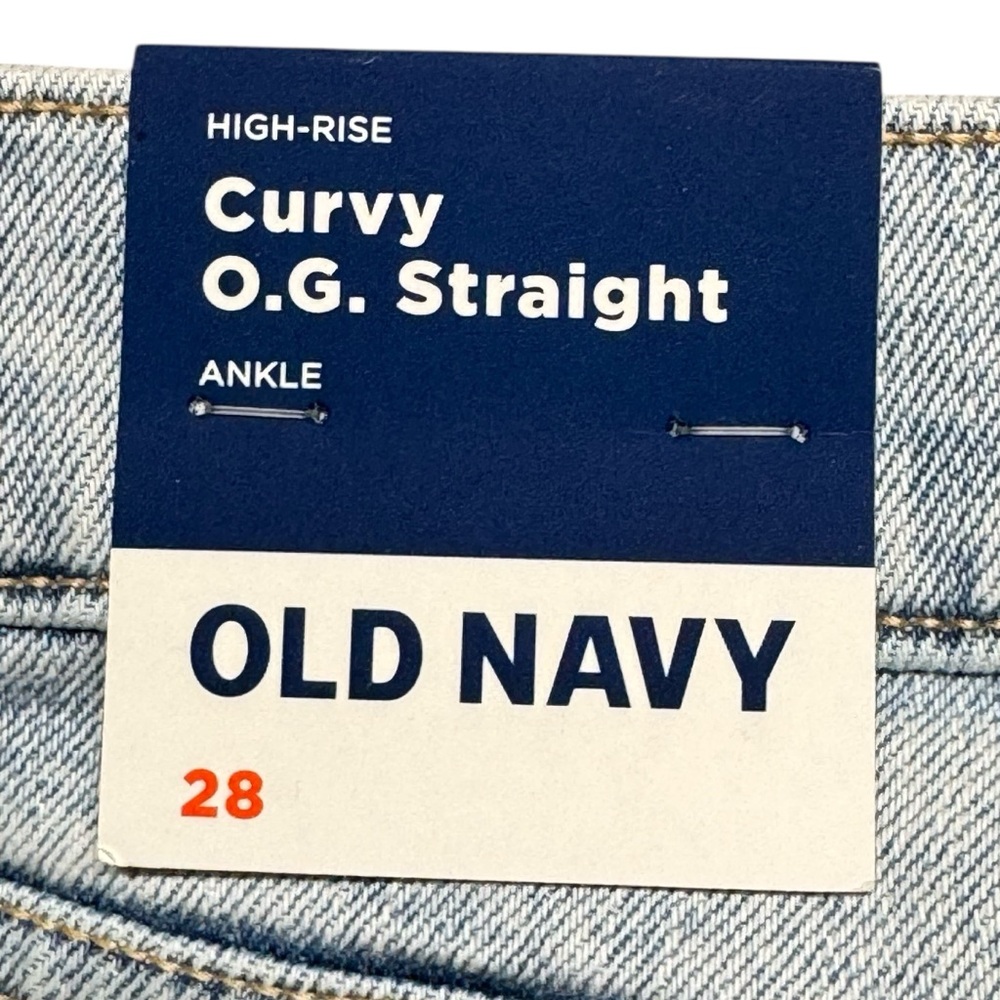Old Navy Curvy OG Straight Ankle High Rise Jeans Plus Size 28 NWT Light Wash - Picture 13 of 15